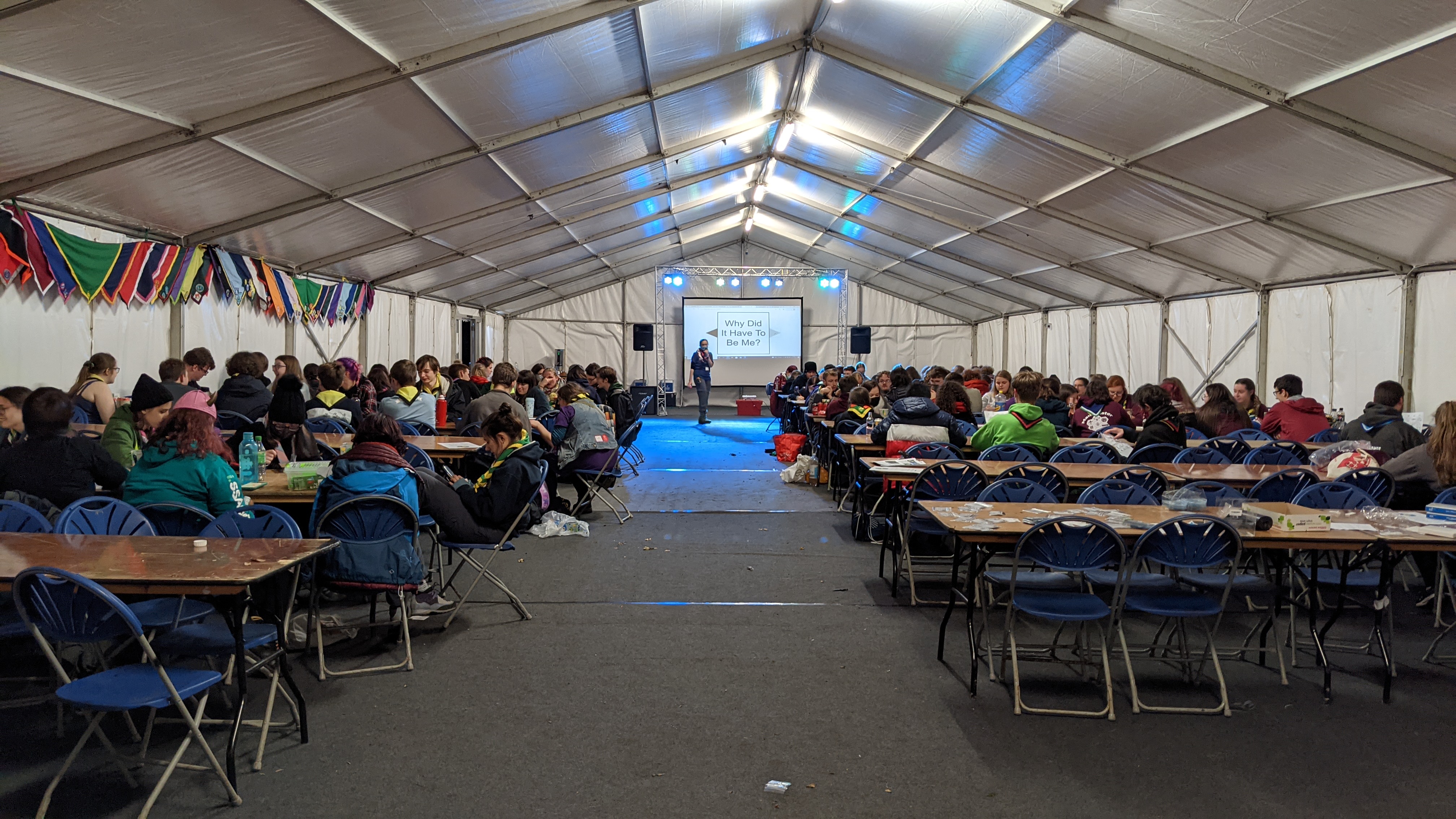 People playing ABBA bingo in the marquee